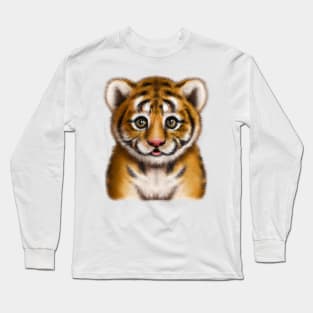 Cute Tiger Drawing Long Sleeve T-Shirt